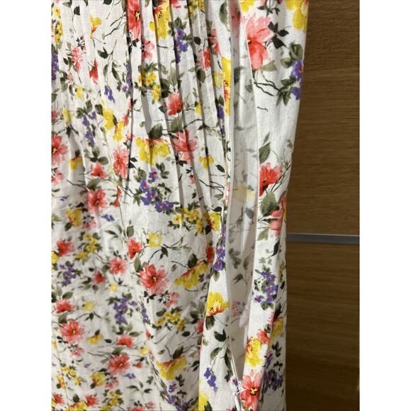 Chadwicks Linen Floral Garden Pintuck Pleating Sleeveless Dress Women’s Size MT - Picture 3 of 7